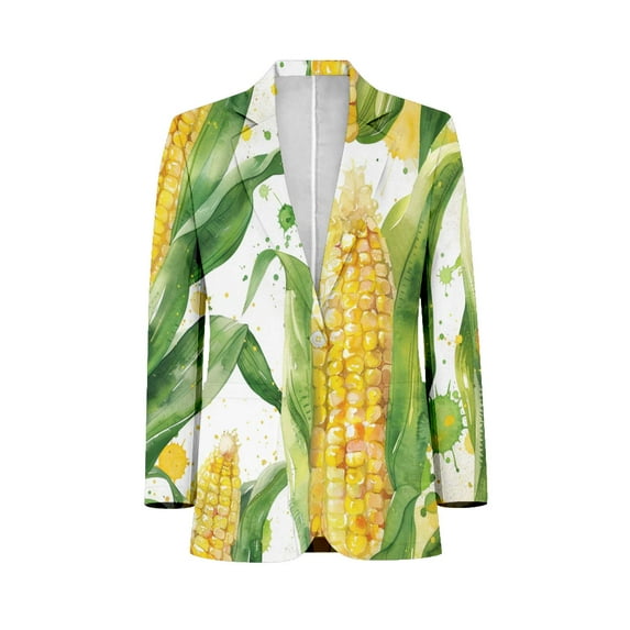 Golden Corn And Kernels Pattern Customized Men's Suits full man Shawl Collar Gentleman Suits for Wedding Business