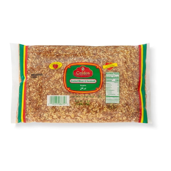 Golden Cracked Wheat #2 Vermicelli Bulgur 2 lb (32 oz) | Authentic Middle Eastern Bulgur Wheat | Perfect for Pilaf, Soups, Salads & Traditional Recipes