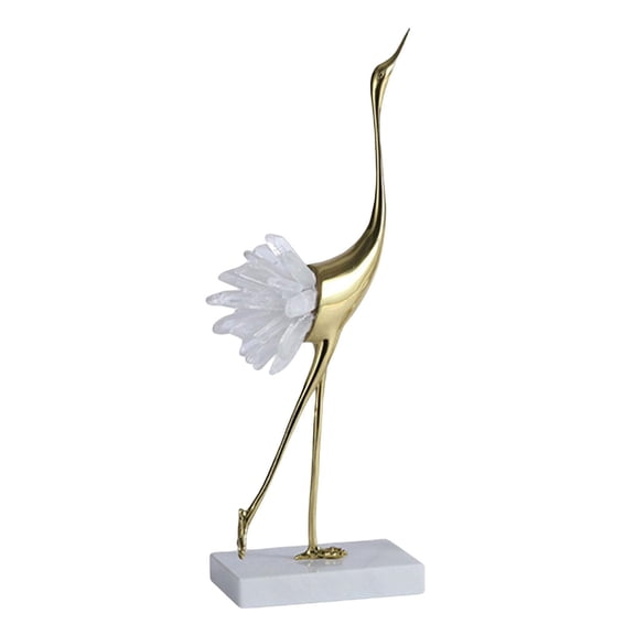 Golden Crane Statue Animal Bird Modern Minimalist Luxury Sculpture Figurine Ornament for Home Shelves Bedroom Decoration Style B