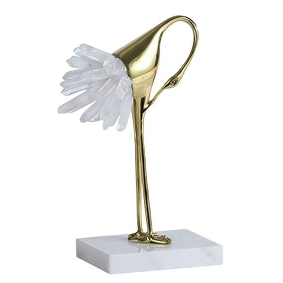 Golden Crane Statue Animal Bird Modern Minimalist Luxury Sculpture Figurine Ornament for Home Shelves Bedroom Decoration Style I