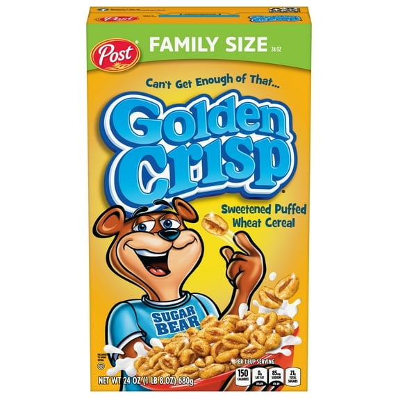 Golden Crisp Puffed Wheat Cereal, Crunchy 24 oz Box(pack of 4)