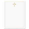 thumbnail image 1 of Golden Cross 2 Faith Letter Papers - Set of 25, Religious stationery papers, 8 1/2" x 11", compatible computer paper, Christian Letterhead, Confirmation, Communion, Baptism, 1 of 1
