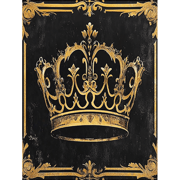 Golden Crown Decorative Painting/Canvas Art Suitable for Living Room Bedroom Office Hotel Study Dining RoomLuxury Gallery Conference Room Corridor and other Decorative Places.