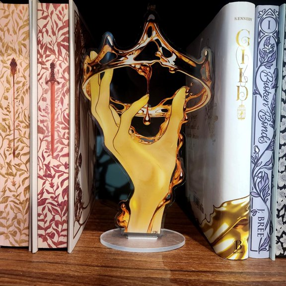 Golden Crown Fantasy Acrylic Standee, Royal Character Desk Display Collectible Decor Gift for Fans