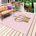 thumbnail image 1 of Golden Crown Outdoor Rug 3x5 Ft, Non Slip Washable Area Rug, Pink Modern Minimalist Abstract Art Patio Rugs Carpet Runner, Large Floor Mat for Indoor/Outdoor Deck Porch Camping, 1 of 8