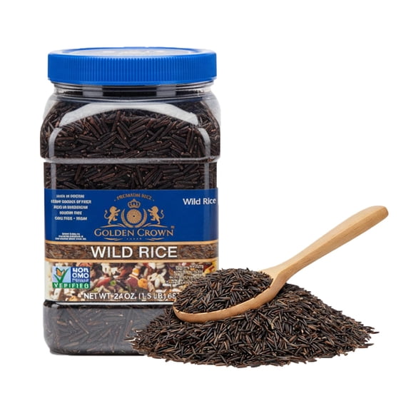 Golden Crown Wild Rice, Nutty Flavor and Chewy Texture, 24 oz (1.5 LB)