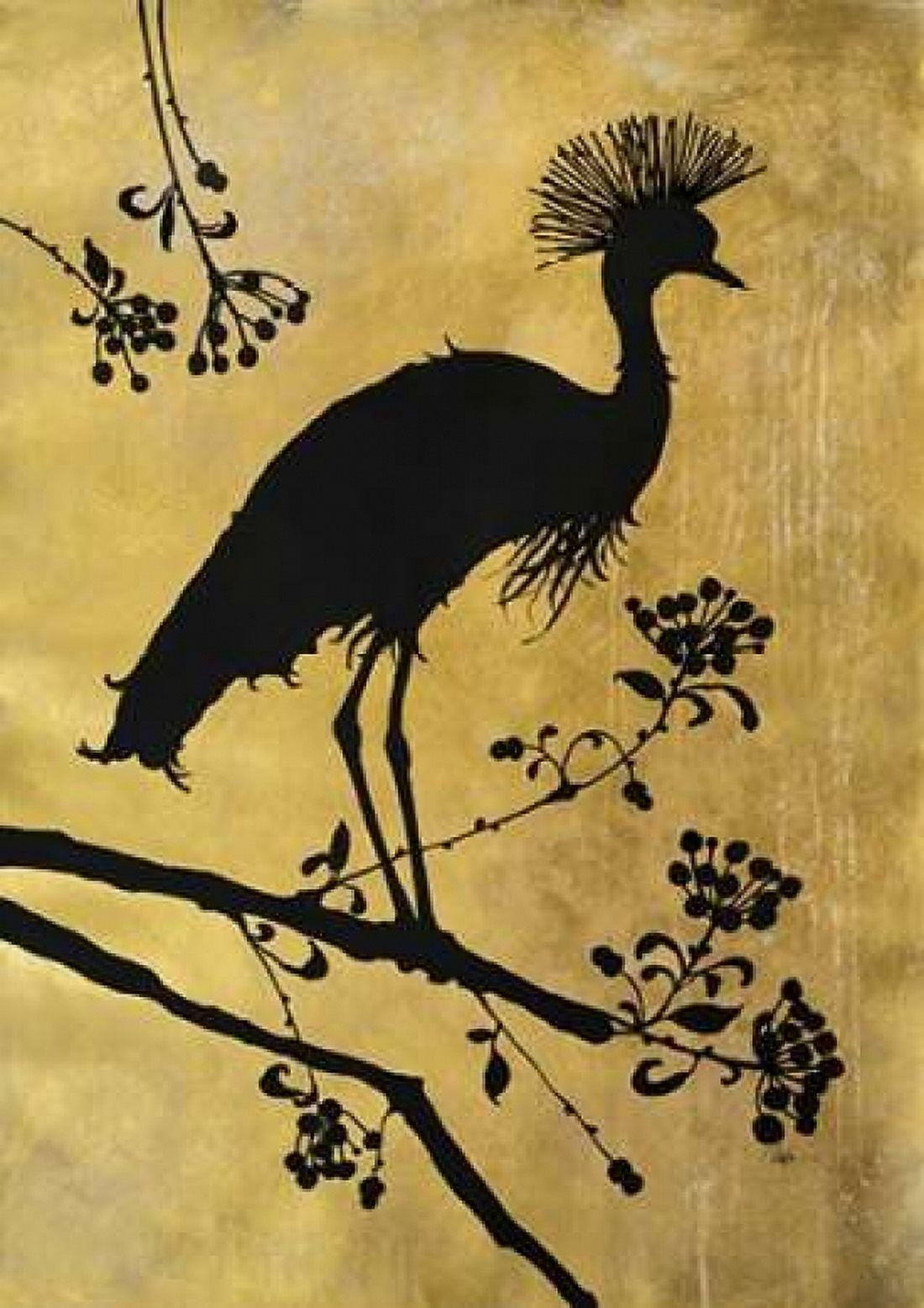 Golden Crowned Crane Canvas Art - Filippo Ioco (20 x 28)