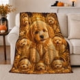 thumbnail image 1 of Golden Crowned Poodle Portrait Ornate Frames autumn celebration, Festive Pet Portrait Pattern, Warm Flannel Blanket for Living Room and Reading Nook, Dog Lovers Christmas Gift, Pet Lover Home Decor, 1 of 9