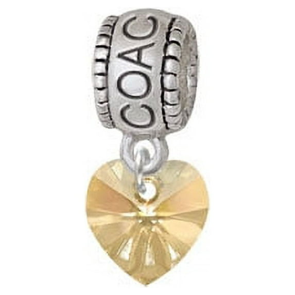 Golden Crystal Heart - Coach Charm Bead