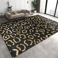 thumbnail image 1 of Golden Curved Stripes Area Rugs, Light Luxury Fashion Abstract Leopard Pattern 3D Carpet, Area Carpet High Density Dust-Proof Apply to Bedroom Living Room Bath Mat 3x4ft, 1 of 6