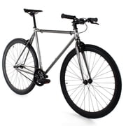 Golden Cycles Single Speed Fixie Bike – Lightweight Steel Frame, Flip-Flop Hub, 700c Wheels, Multiple Sizes & Deep V Rims (Asphalt, 52)