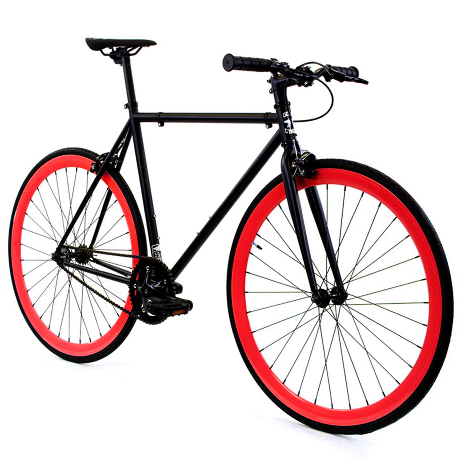 Golden Cycles Fixed Gear Bike Steel Frame Fixie with Deep V Rims Collection Viper Walmart