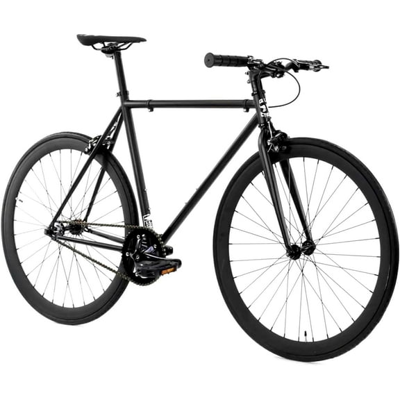 Golden Cycles Single Speed Fixie Bike – Lightweight Steel Frame, Flip-Flop Hub, 700c Wheels, Multiple Sizes & Deep V Rims (Vader, 41)