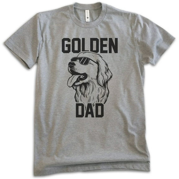 Golden Dad T-shirt, Unisex Men's Shirt, Golden Retriever Owner, Best Dog Dad Gift, Dark Heather Gray, Large
