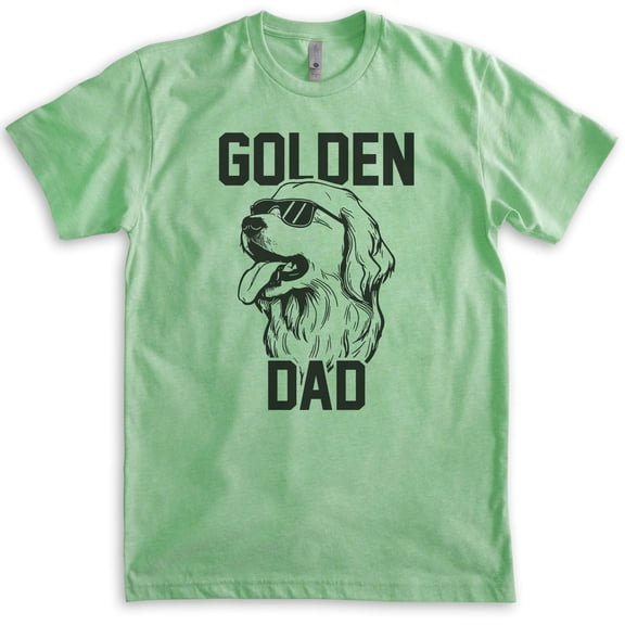 Golden Dad T-shirt, Unisex Men's Shirt, Golden Retriever Owner, Best Dog Dad Gift, Heather Apple Green, Large