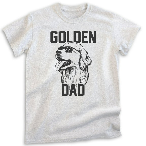 Golden Dad T-shirt, Unisex Men's Shirt, Golden Retriever Owner, Best Dog Dad Gift, Heather Ash, Medium