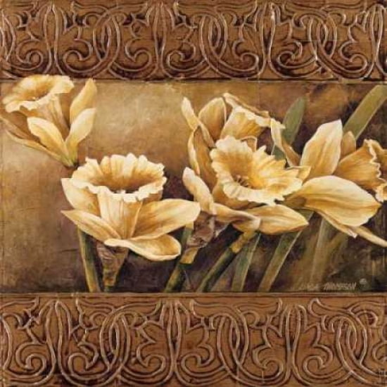Golden Daffodils II Canvas Art - Linda Thompson (24 x 24)