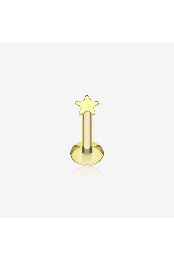 Golden Dainty Star Top Internally Threaded Labret