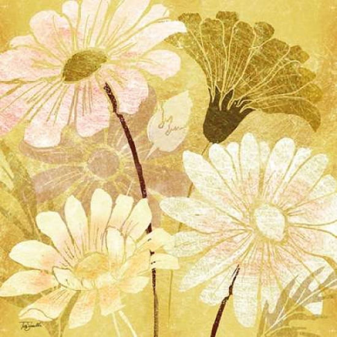 Golden Daisy Patch I Canvas Art - Tre Sorelle Studios (24 x 24)