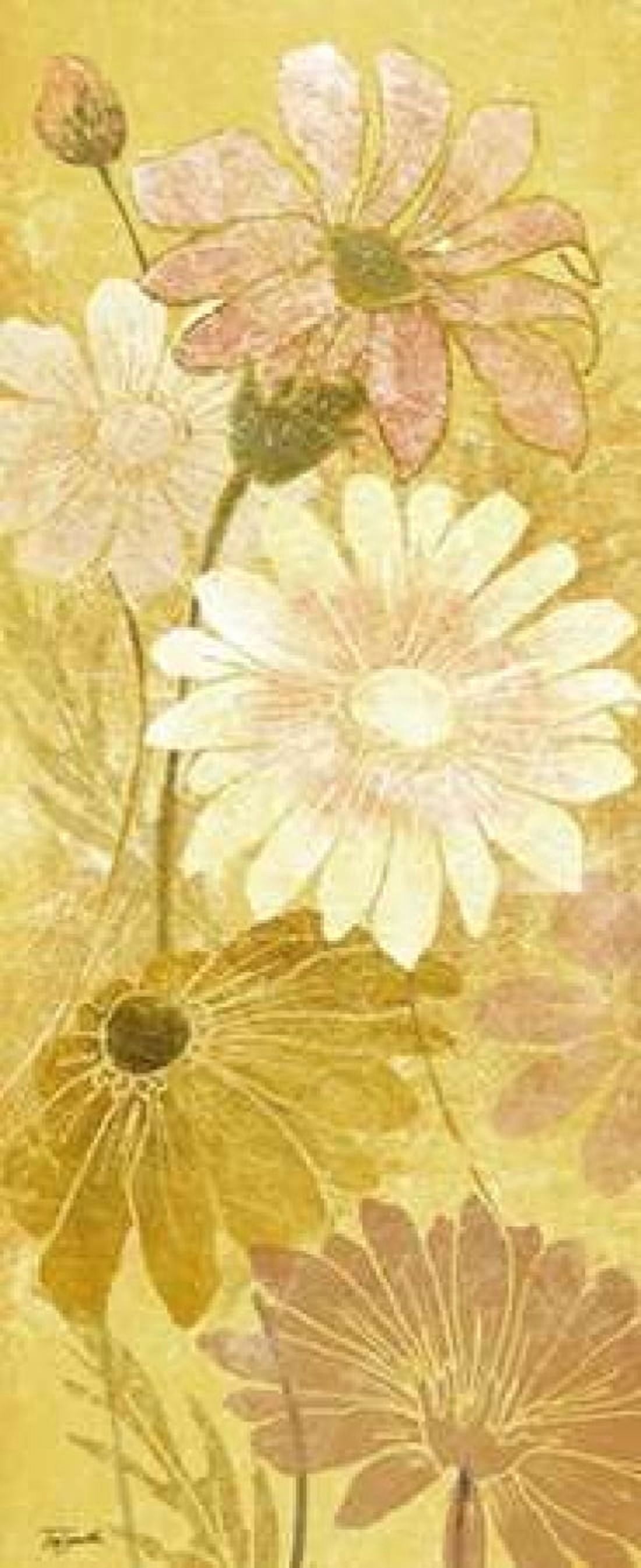 Golden Daisy Patch Panel I Canvas Art - Tre Sorelle Studios (24 x 48)