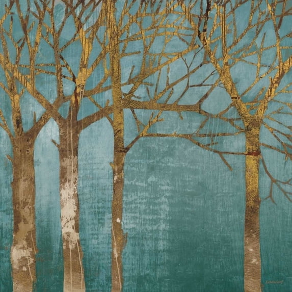 Golden Day Turquoise Poster Print by Kathrine Lovell
