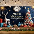 thumbnail image 1 of Golden Decor Christmas Banner Reindeer Design Holiday Display Christmas Tree Pattern Gift Box Elements Merry Christmas Backdrop for Christmas Party New Year Celebration Holiday Gathering, 1 of 9