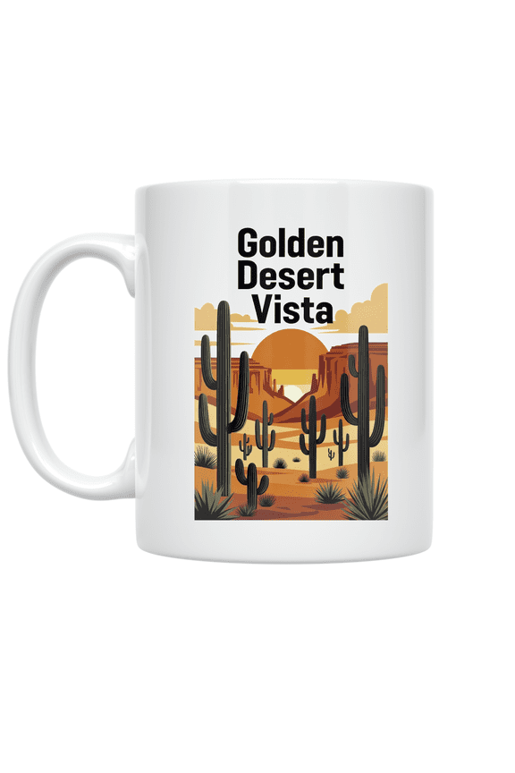Golden Desert Vista - Travel Enthusiast - 11 oz Ceramic Coffee Mug
