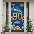 thumbnail image 1 of Golden Design Happy 90th Banner Blue Background 90th Birthday Display Fireworks Decor Star Pattern Birthday Backdrop for 90th Birthday Party Senior Anniversary Family Celebration, 1 of 9