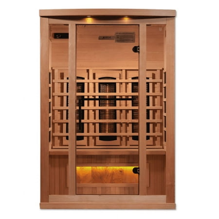 Golden Designs 3-Person Full Spectrum PureTech Near Zero EMF FAR Infrared Sauna with Himalayan Salt Bar (Canadian Hemlock)