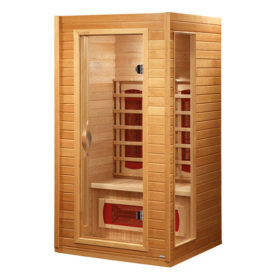 Golden Designs Cindy 2 Person Natural Wood Ceramic FAR Infrared Therapy Sauna