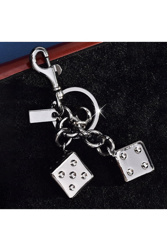 Golden Dice Keychain Pendant Portable Lucky Charm Multifunctional Bag Charm Key Ring Backpack Accessory