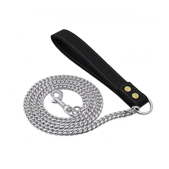 Golden Dog Leash Stainless Steel Pet Chain Strong Metal Dog Lead Chain For Small Medium Large Dog Labrador Retriever Dobermann
