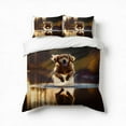 thumbnail image 1 of Golden Dog Splash Reflection Bedding Set 3 Pcs Soft Microfiber Quilt Cover For Bedroom Decor, Comforter Cover With 2 Pillowcase, 1 of 5