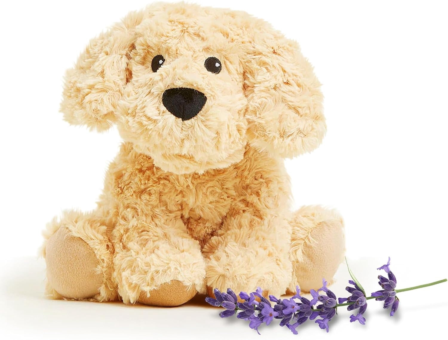 warmies 13” Golden Dog Stuffed Animal, Microwavable Heated Plushies and Weighted Soft Plush Toys