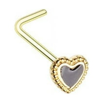 Golden Doily Valentine Heart L-Shape Nose Ring