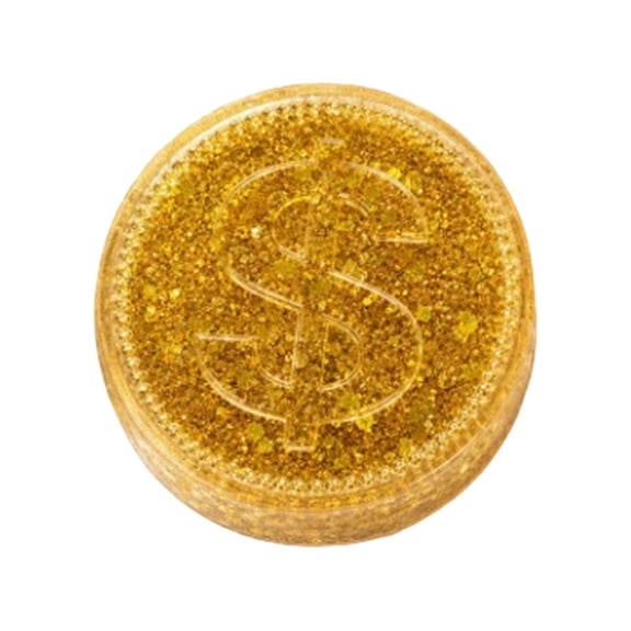 Golden Dollar Sign Glitter Sequin Coin Slow Rising Transparent Soft Squeeze Stress Relief Fidget Toy Portable Pocket Size Money-Themed Anxiety Calming Decompression Toy(Gold-8.5x3cm)