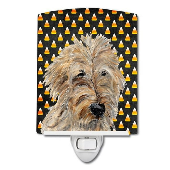 Golden Doodle 2 Candy Corn Halloween Ceramic Night Light