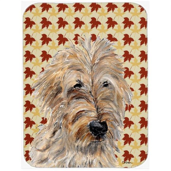 Golden Doodle 2 Fall Leaves Mouse Pad, Hot Pad Or Trivet, 7.75 x 9.25 In.