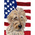thumbnail image 1 of Golden Doodle 2 with American Flag USA Flag Garden Size, 1 of 1