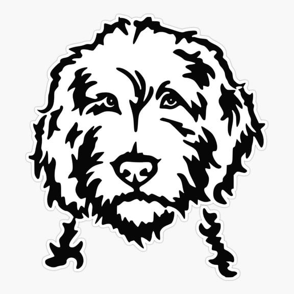 Golden Doodle Dog Art Sticker