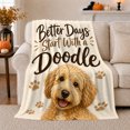 thumbnail image 1 of Golden Doodle Dog Autumn Living Room Decorative, Playful Pet Portrait Pattern, Warm Flannel Blanket for Living Room and Bedroom, Dog Lovers Thanksgiving Gift, Pet Lover Home Decor, 1 of 9