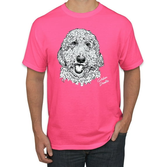 Golden Doodle Dog Lover Pet Owner Animal Lover Graphic T-Shirt, Neon Pink, 5XL