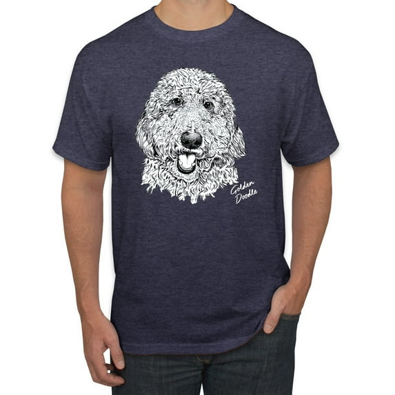 Golden Doodle Dog Lover Pet Owner Animal Lover Graphic T-Shirt, Vintage Heather Navy, 2XL