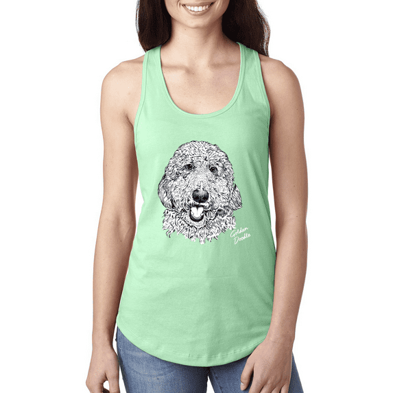 Golden Doodle Dog Lover Pet Owner Animal Lover Ladies Racerback Tank Top
