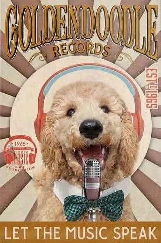 Golden Doodle Dog Retro Metal Tin Sign,Retro Poster, Wall Art Decor