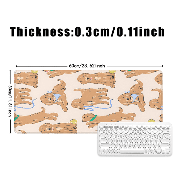 Golden Doodle Puppy Pattern Mouse Pad 31.5 x 11.82 Inches Rubber Desk Mat for Office and Home Use