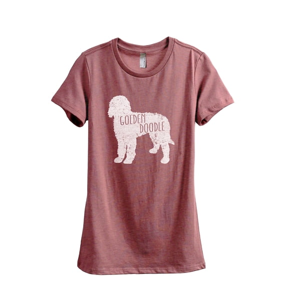 Golden Doodle Silhouette Women's Fashion Relaxed T-Shirt Tee Heather Rouge Medium