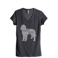 thumbnail image 1 of Golden Doodle Silhouette Women's Fashion Relaxed V-Neck T-Shirt Tee Charcoal Grey Small, 1 of 3