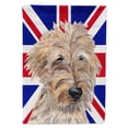 thumbnail image 1 of Golden Doodle with English Union Jack British Flag Flag Canvas House Size, 1 of 2