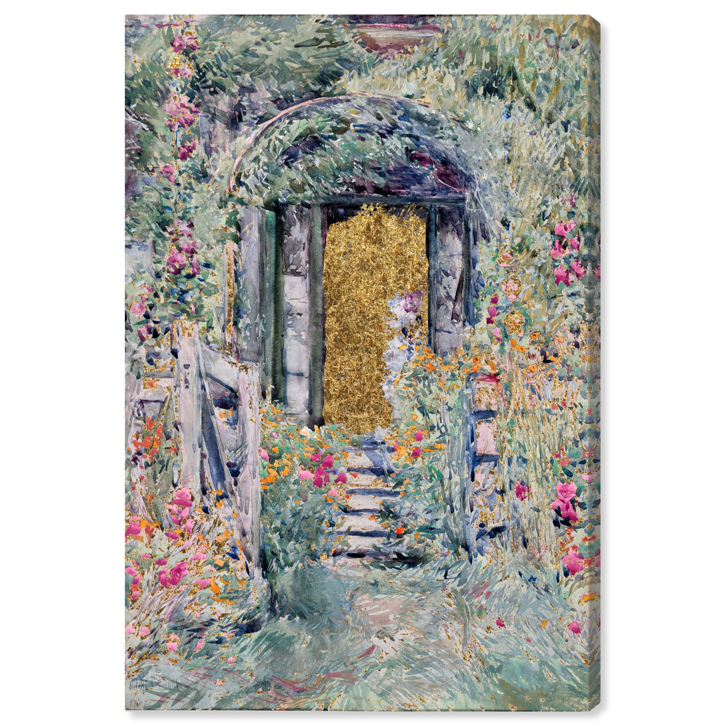 Golden Door Garden Impressionist Landscape Canvas Art, 10" x 15"